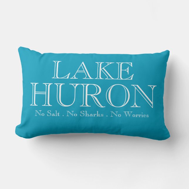 I heart LAKE HURON Lumbar Pillow (Front)