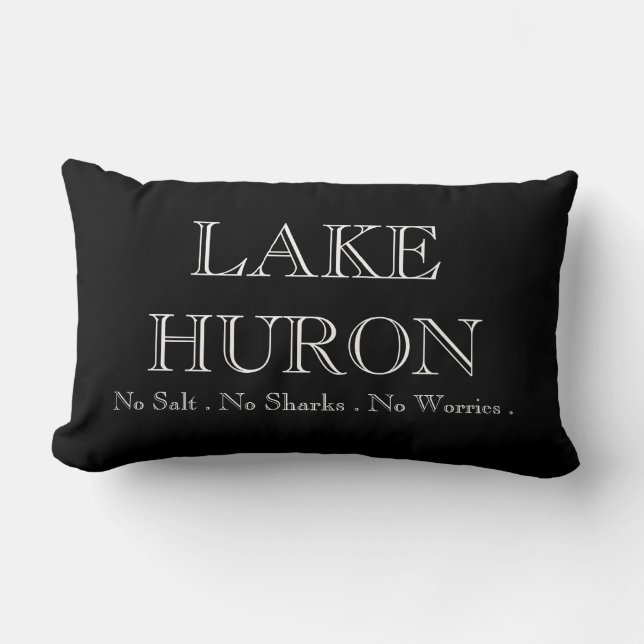 I heart LAKE HURON Lumbar Pillow (Front)