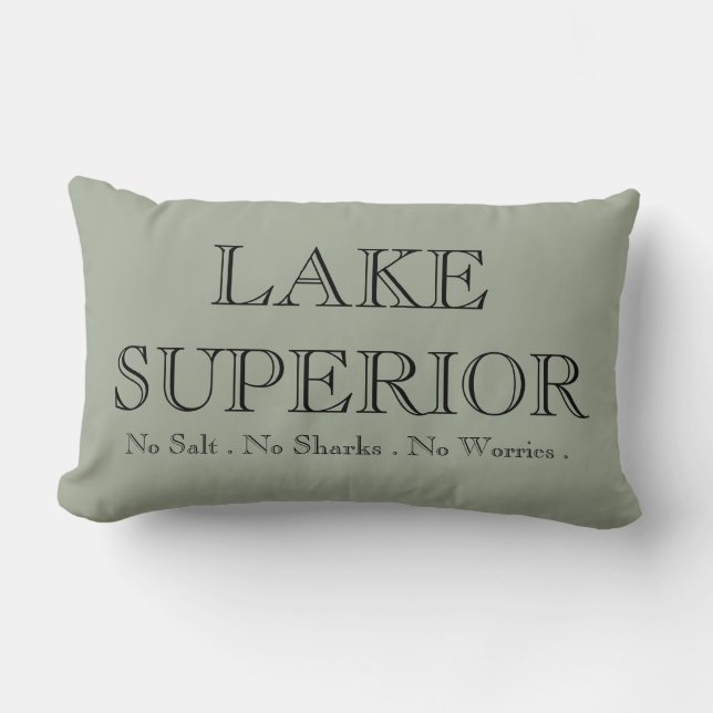 I heart LAKE SUPERIOR Lumbar Pillow (Front)