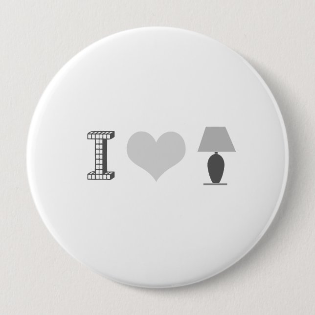 I HEART LAMP 4 INCH ROUND BUTTON (Front)