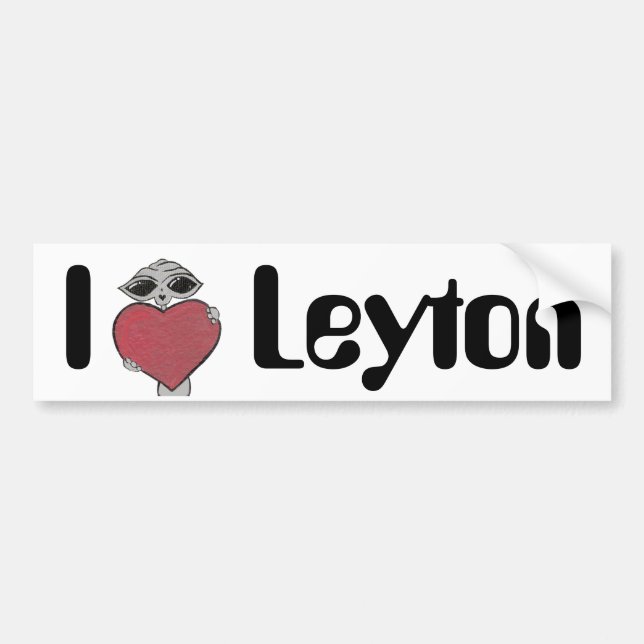 I Heart Leyton Alien Bumper Sticker (Front)