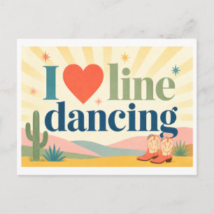 "I [Heart] Line Dancing" Postcard