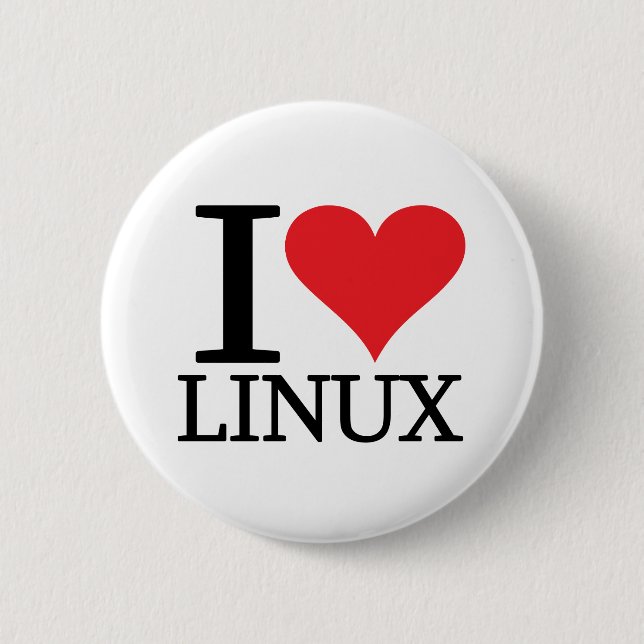 I Heart Linux 2 Inch Round Button (Front)