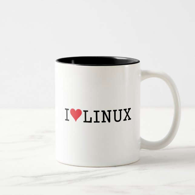 I Heart Linux 2 Two-Tone Coffee Mug (Right)