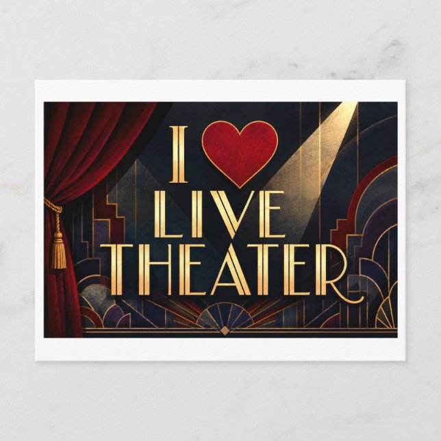 "I [Heart] Live Theatre" Postcard (Front)