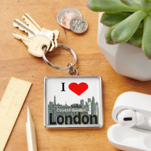 I Heart London Word Art Keychain