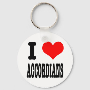 I HEART (LOVE) ACCORDIANS KEYCHAIN