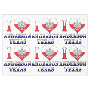 I Heart Love Anderson Texas Tablecloth