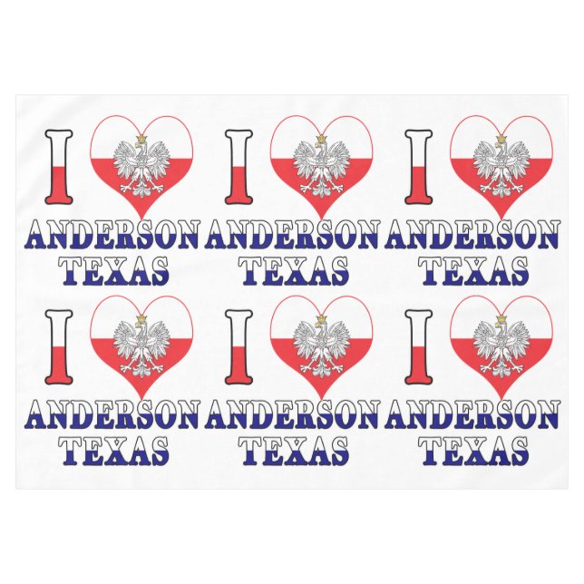 I Heart Love Anderson Texas Tablecloth (Front (Horizontal))