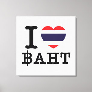 I Heart (Love) Baht Canvas Print