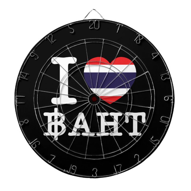 I Heart (Love) Baht Dartboard (Front)