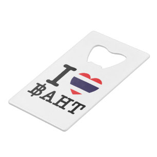 I Heart (Love) Baht Wallet Bottle Opener