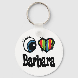 I Heart (Love) Barbara Keychain