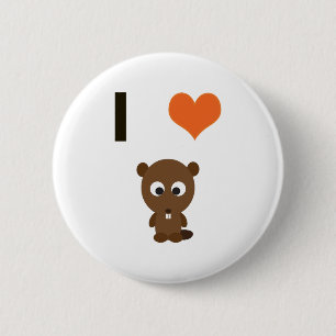 I heart (love) Beavers 2 Inch Round Button