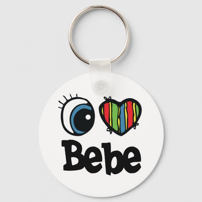 I Heart (Love) Bebe Keychain (Front)