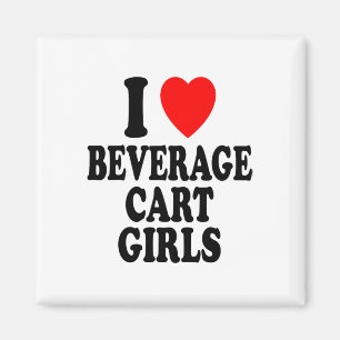 I Heart (love) Beverage Cart Girls Golf Course Att Magnet