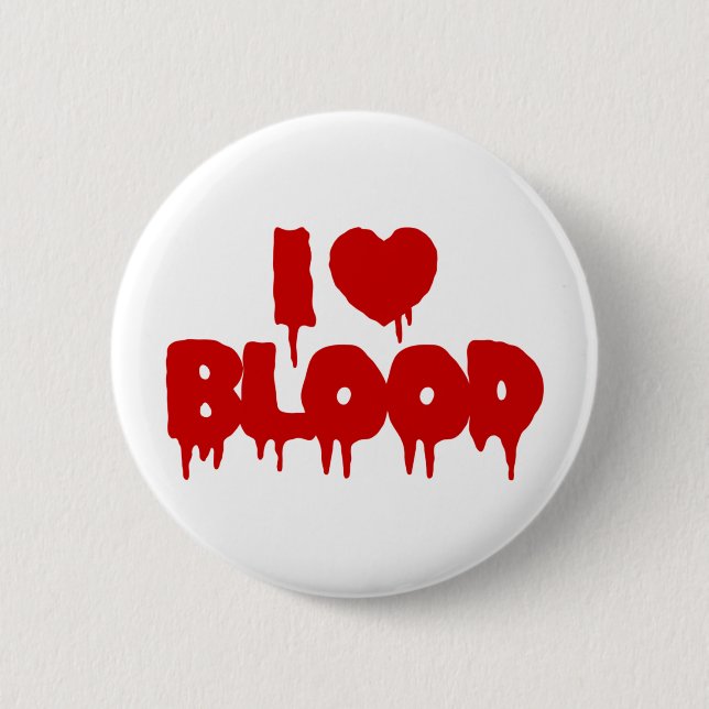 I HEART [LOVE] BLOOD 2 INCH ROUND BUTTON (Front)