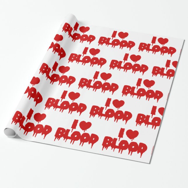 I HEART [LOVE] BLOOD WRAPPING PAPER (Unrolled)