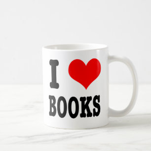 I HEART (LOVE) BOOKS COFFEE MUG