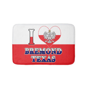 I Heart Love Bremond Texas Bath Mat