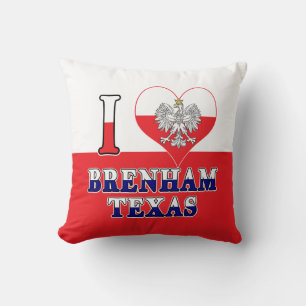 I Heart Love Brenham Texas Throw Pillow