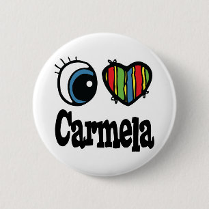 I Heart (Love) Carmela 2 Inch Round Button