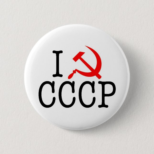 I Heart (LOVE) CCCP 2 Inch Round Button (Front)