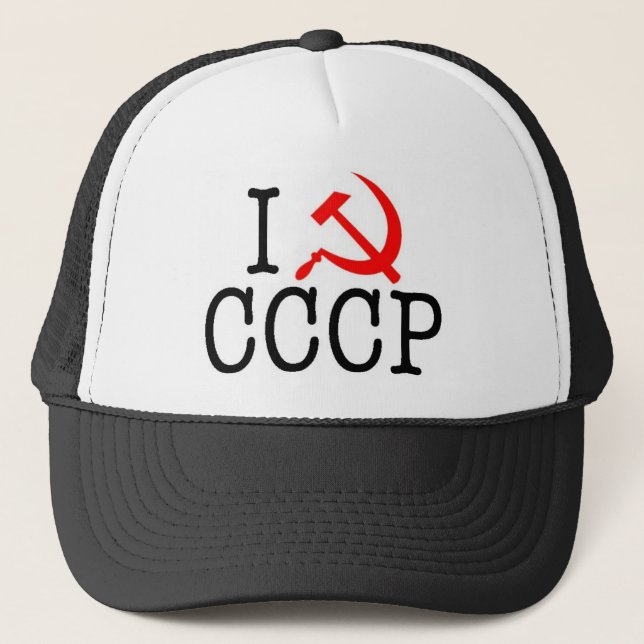 I Heart (LOVE) CCCP Trucker Hat (Front)