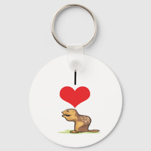 I Heart (Love) Chipmunks Keychain