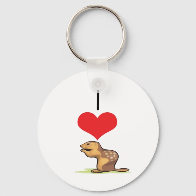 I Heart (Love) Chipmunks Keychain (Front)