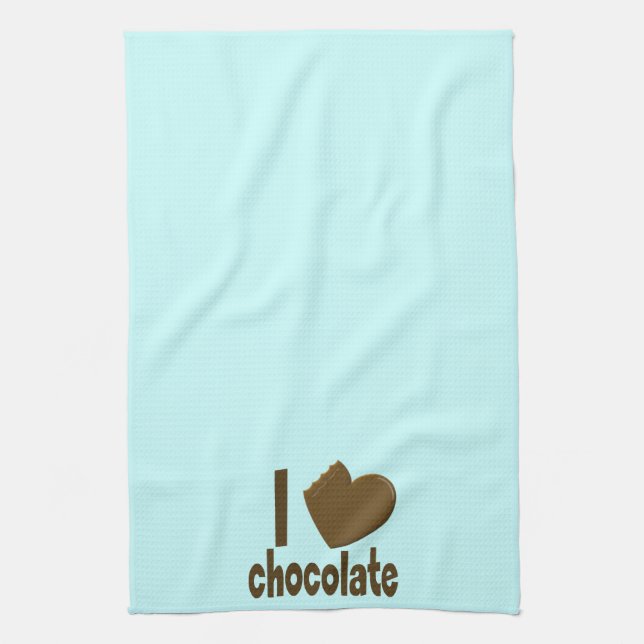 I Heart Love Chocolate Kitchen Towel (Vertical)