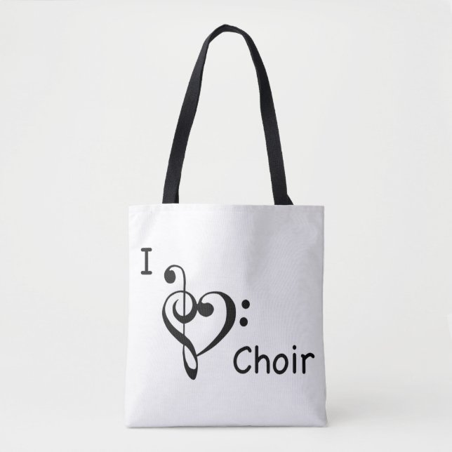 I Heart Love Choir Music   Tote Bag (Front)