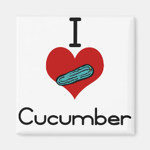 I heart-love cucumber magnet