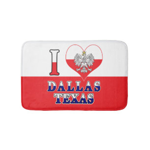 I Heart Love Dallas Texas Bath Mat