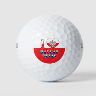 I Heart Love Dallas Texas Golf Balls