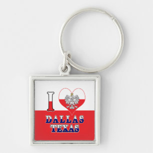I Heart Love Dallas Texas Keychain