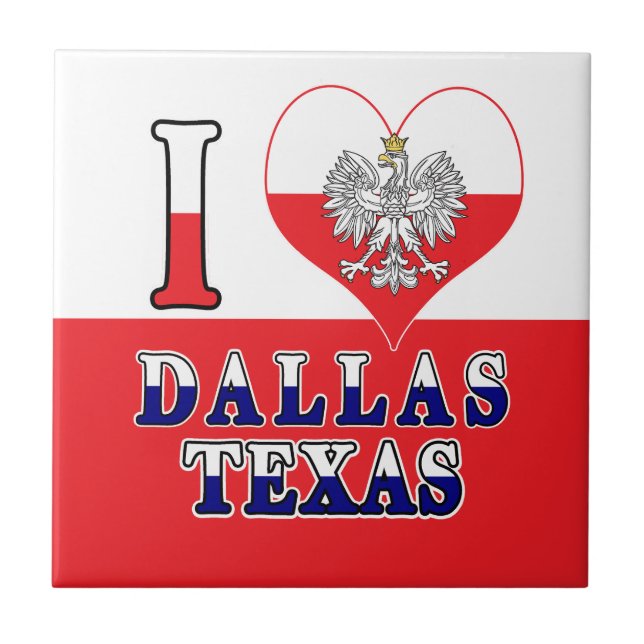 I Heart Love Dallas Texas Tile (Front)