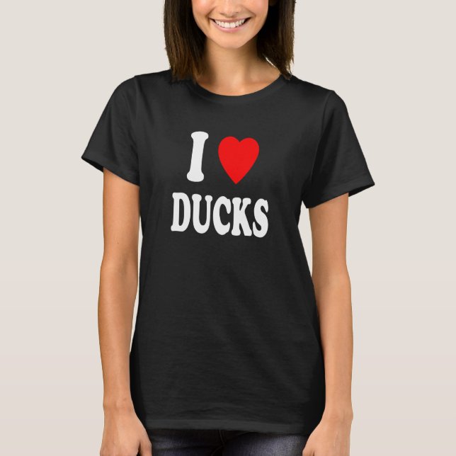 I Heart Love Ducks Favourite Animal Park Wildlife  T-Shirt (Front)