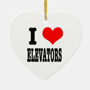 I HEART (LOVE) elevators Ceramic Ornament