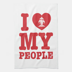 I Heart (Love) Erawan My Lao People Kitchen Towel