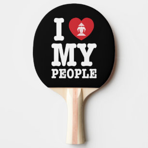 I Heart (Love) Erawan My Lao People Ping Pong Paddle