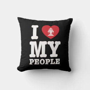 I Heart (Love) Erawan My Lao People Throw Pillow