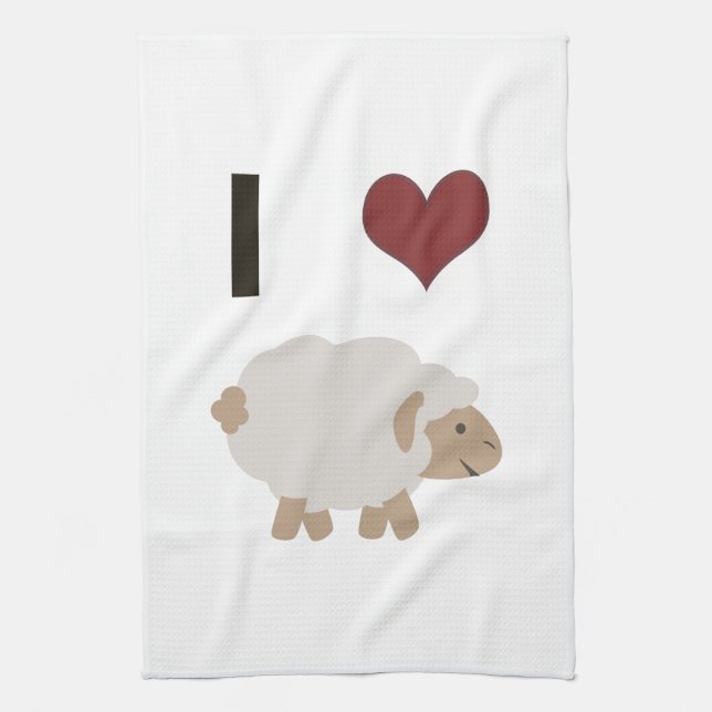 I heart (love) Ewe (you) Kitchen Towel (Vertical)