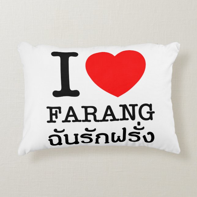 I Heart (Love) Farang Decorative Pillow (Front)