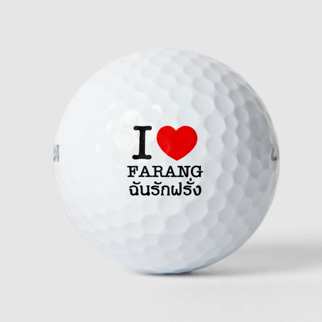 I Heart (Love) Farang Golf Balls (Front)