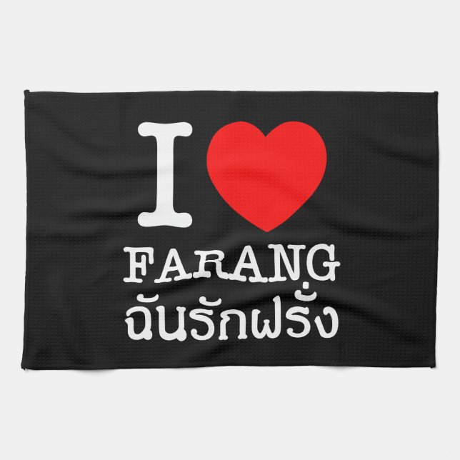 I Heart (Love) Farang Kitchen Towel (Horizontal)