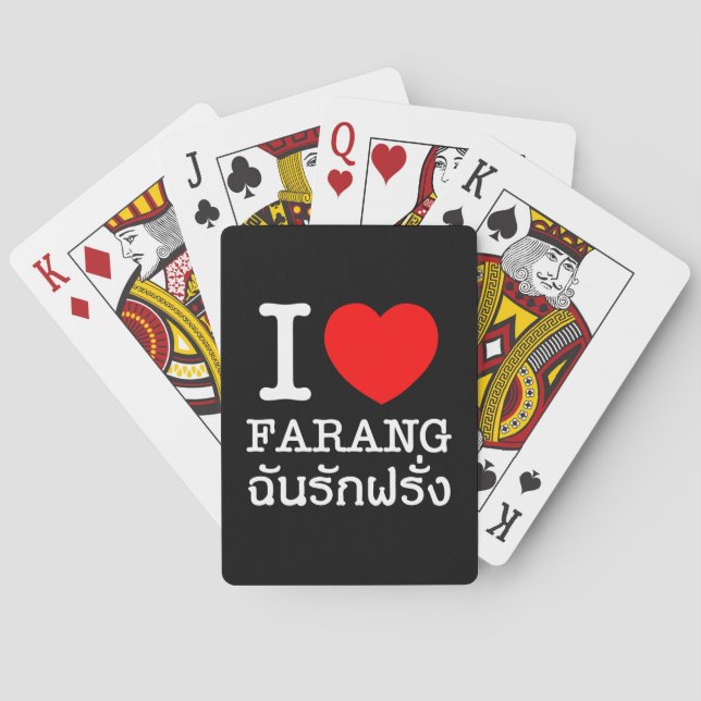 I Heart (Love) Farang Playing Cards (Back)