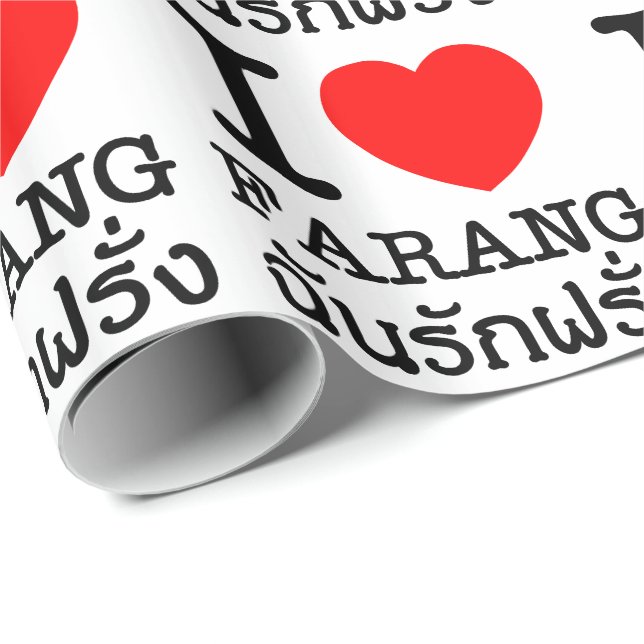 I Heart (Love) Farang Wrapping Paper (Roll Corner)