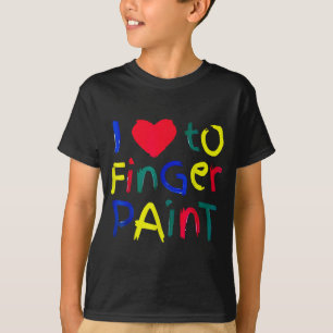 I heart love finger paint i'm paint cute couple va T-Shirt