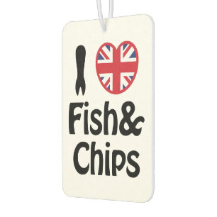 I Heart [Love] Fish & Chips Air Freshener